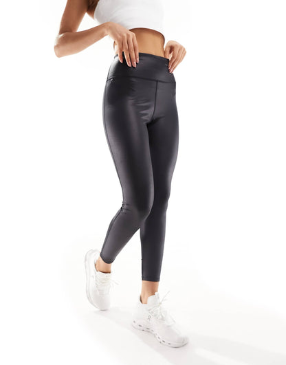 4505 Petite mesh wet look legging
