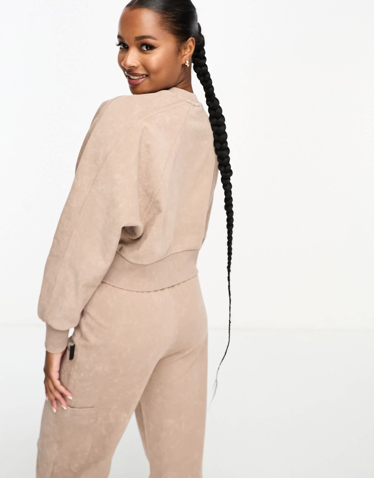 4505 Petite washed sweat with seam detail