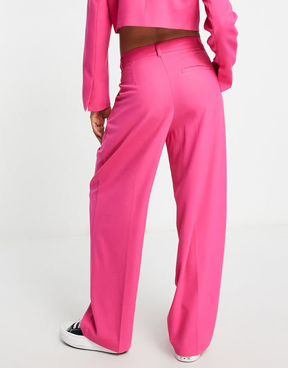 Bershka high waist trouser in pink