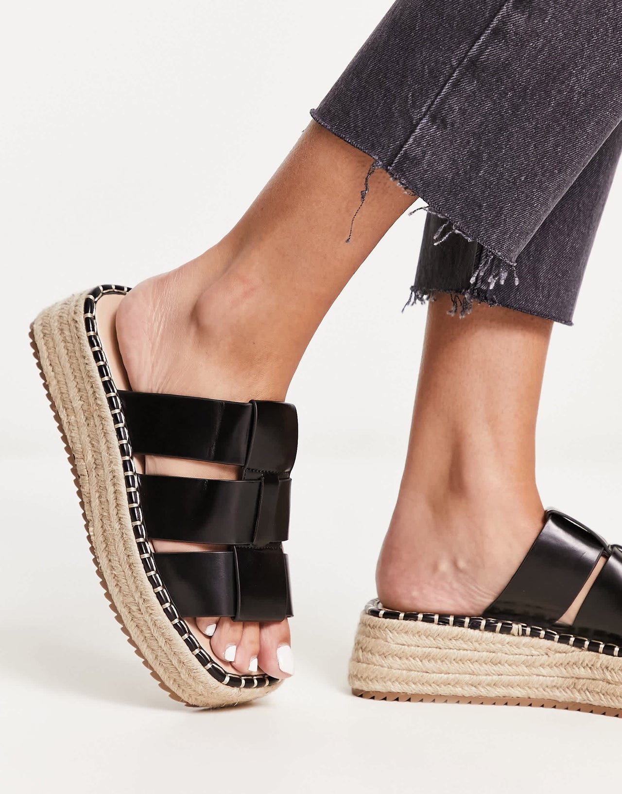 ASOS DESIGN Jackson fisherman espadrilles in black