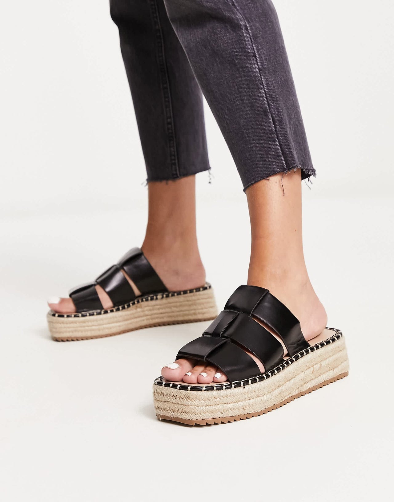 ASOS DESIGN Jackson fisherman espadrilles in black