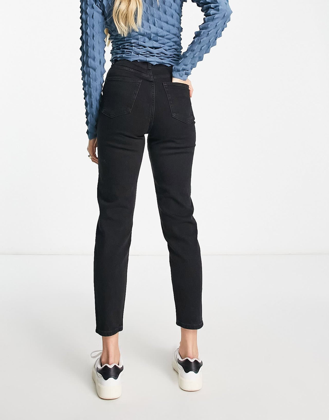 Bershka Tall comfort fit mom jean in black