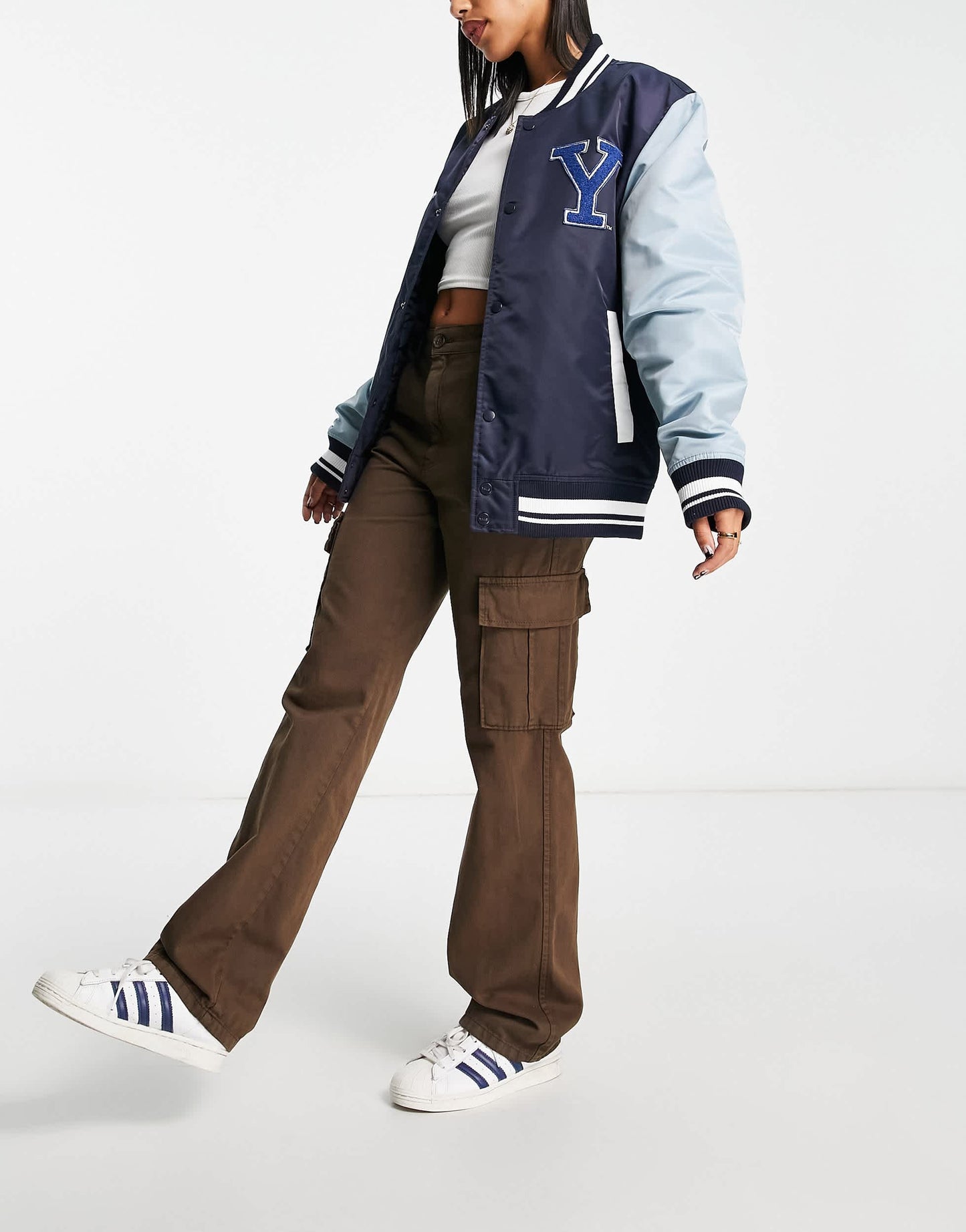 Stradivarius straight leg cargo trouser in washed brown