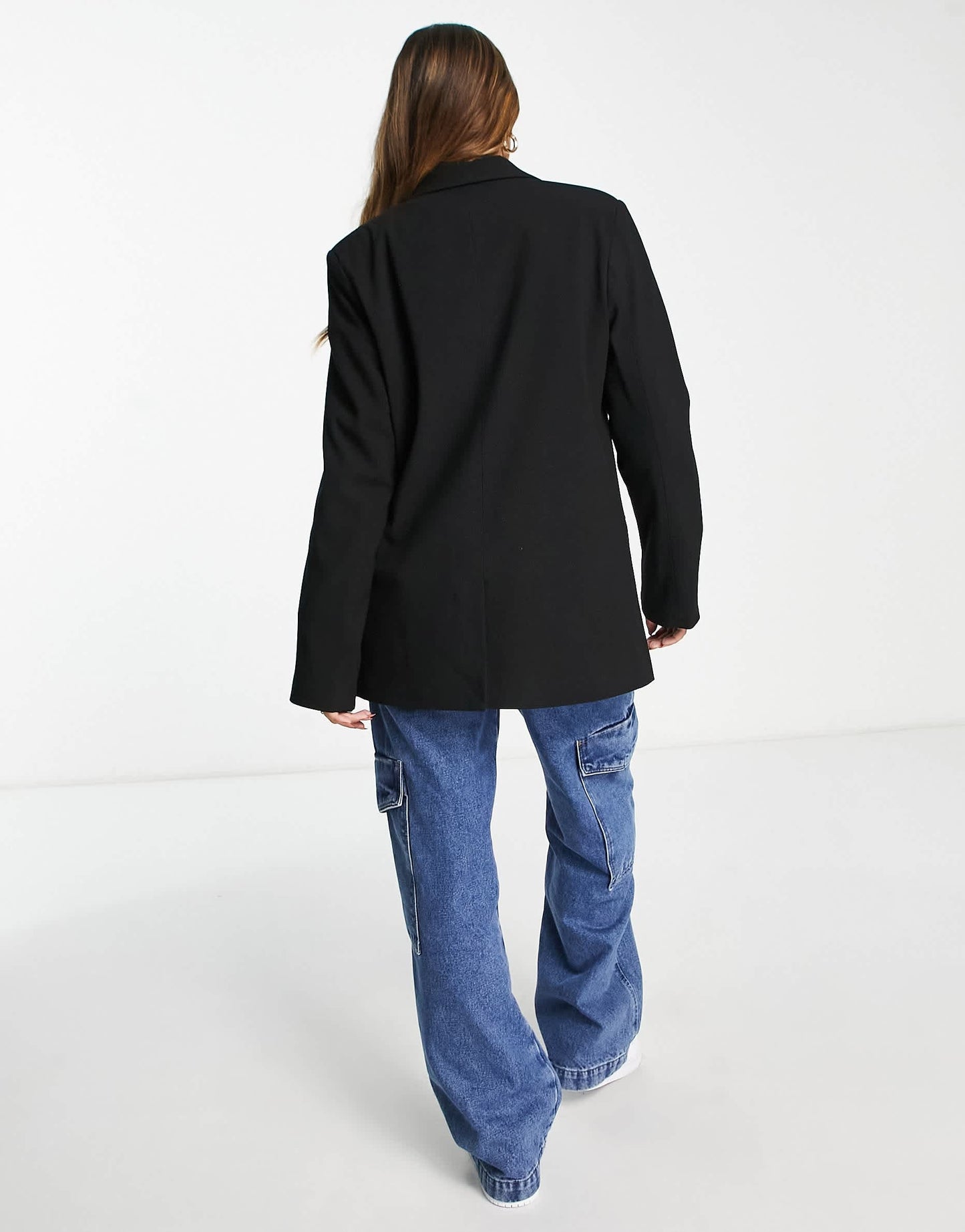 Pull&Bear tailored blazer in black
