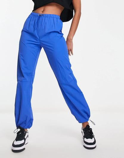 Heartbreak parachute wide leg trousers in cobalt
