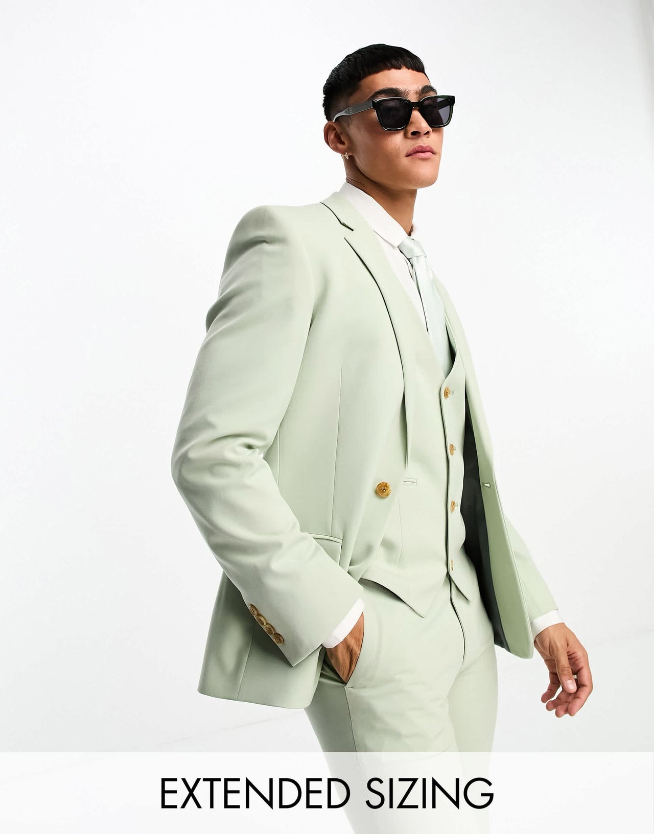 ASOS DESIGN super skinny suit jacket in sage