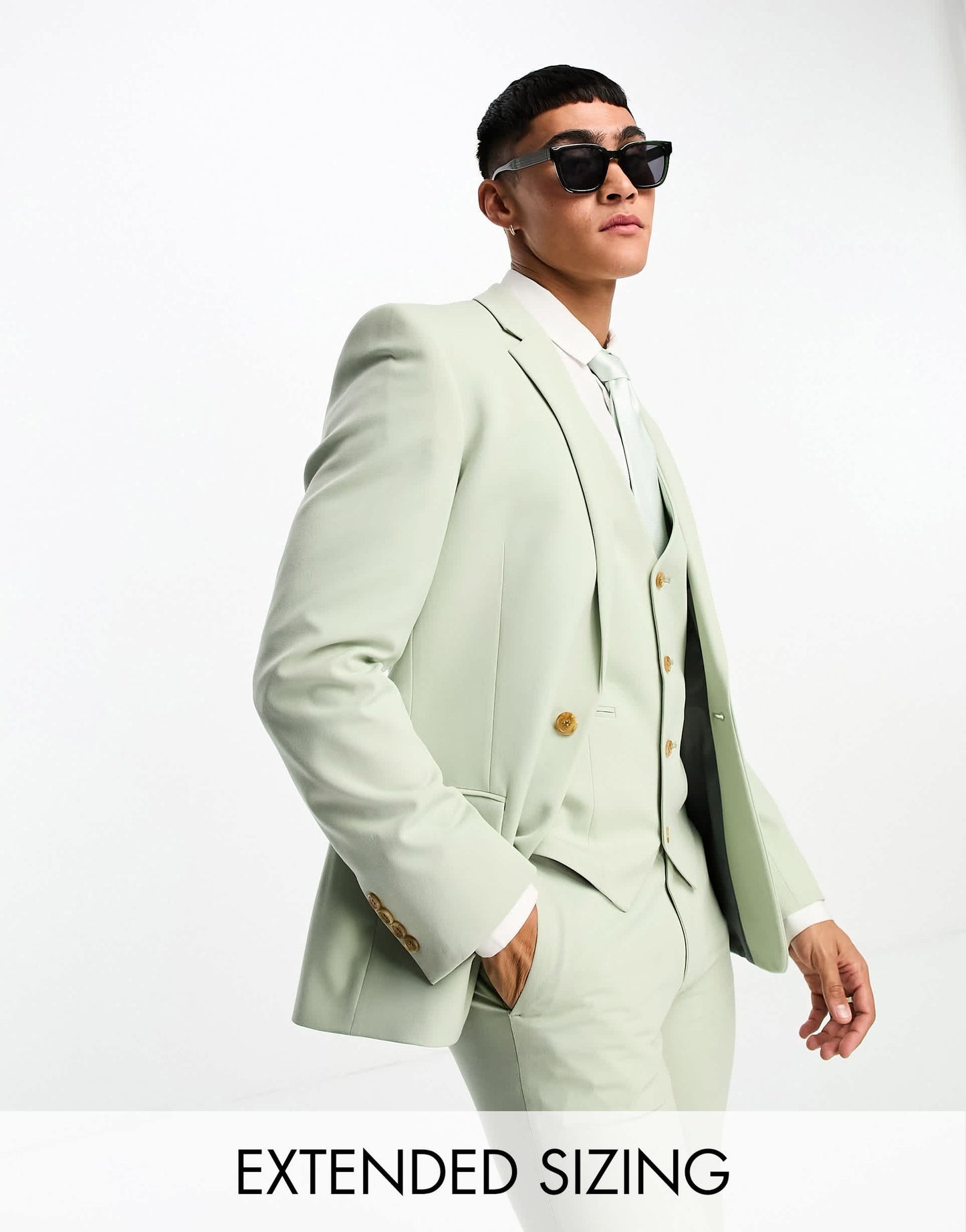 ASOS DESIGN super skinny suit jacket in sage