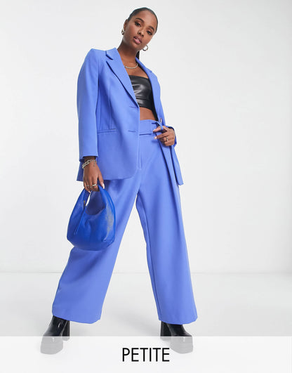 River Island Petite co-ord structured blazer in bright blue