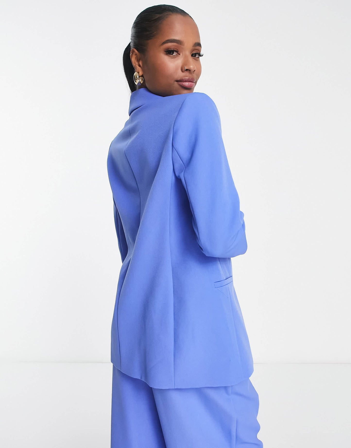 River Island Petite co-ord structured blazer in bright blue