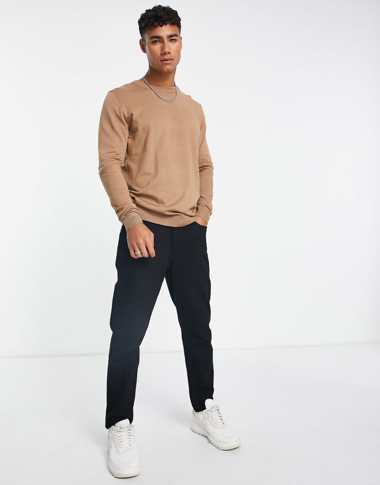 Pull&Bear relaxed fit jumper in beige