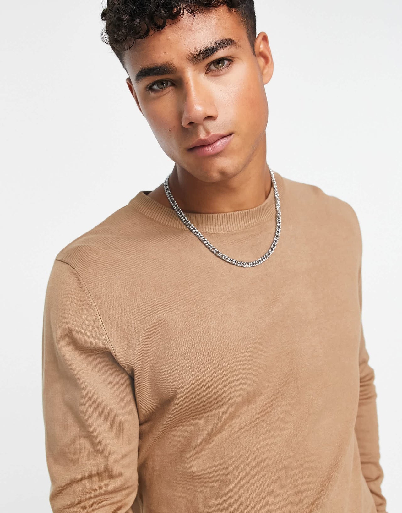 Pull&Bear relaxed fit jumper in beige