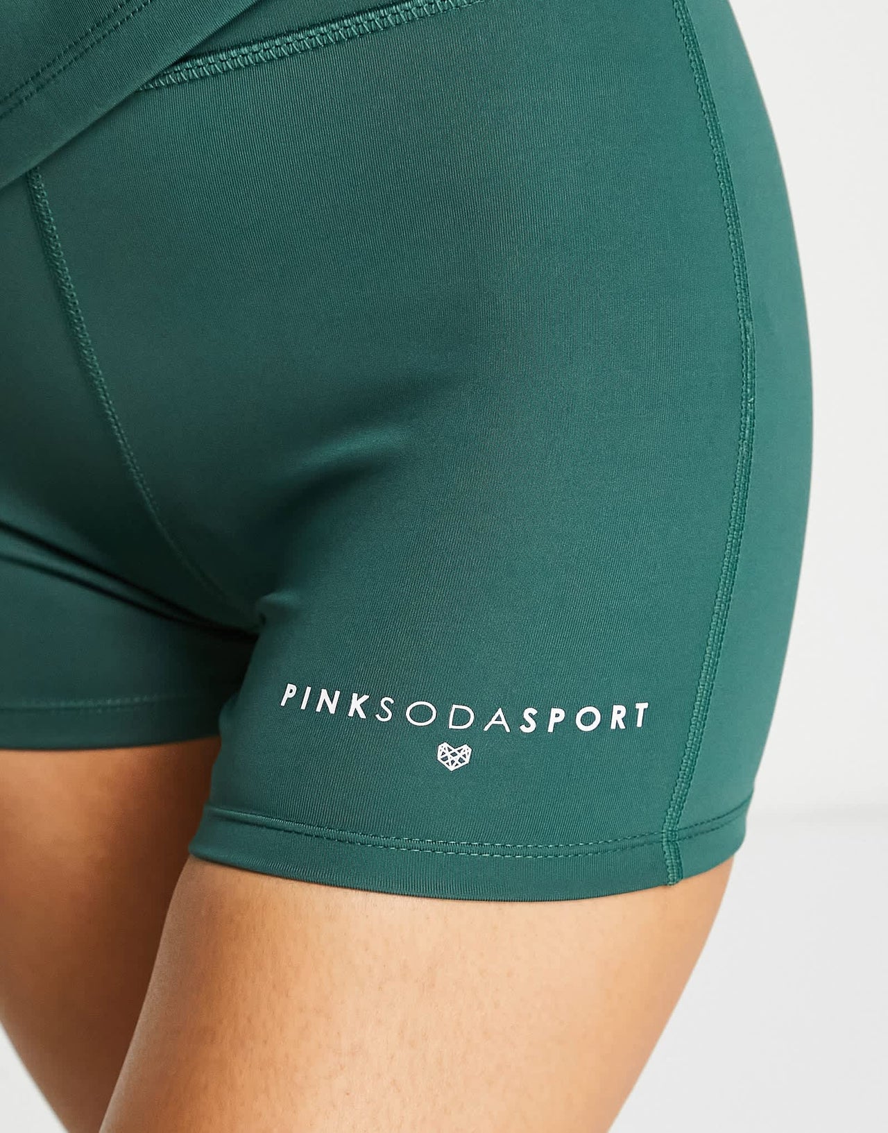 Pink Soda Sport Essentials polyester blend 3 inch short in green
