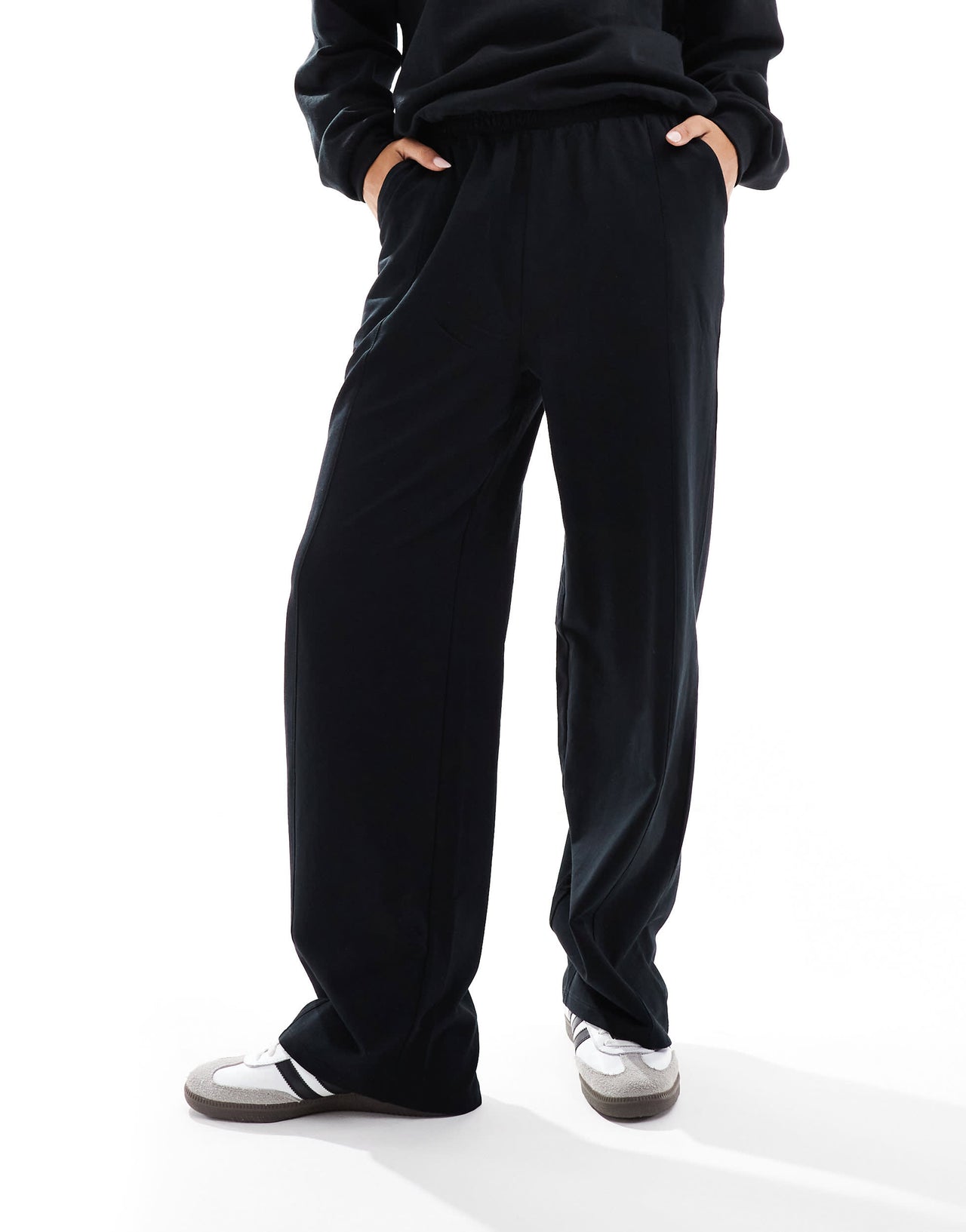 ASOS DESIGN straight leg jogger in black