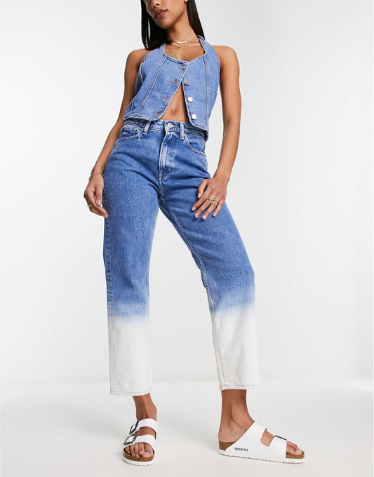 Tommy Jeans straight leg ombre bleach jeans in multi