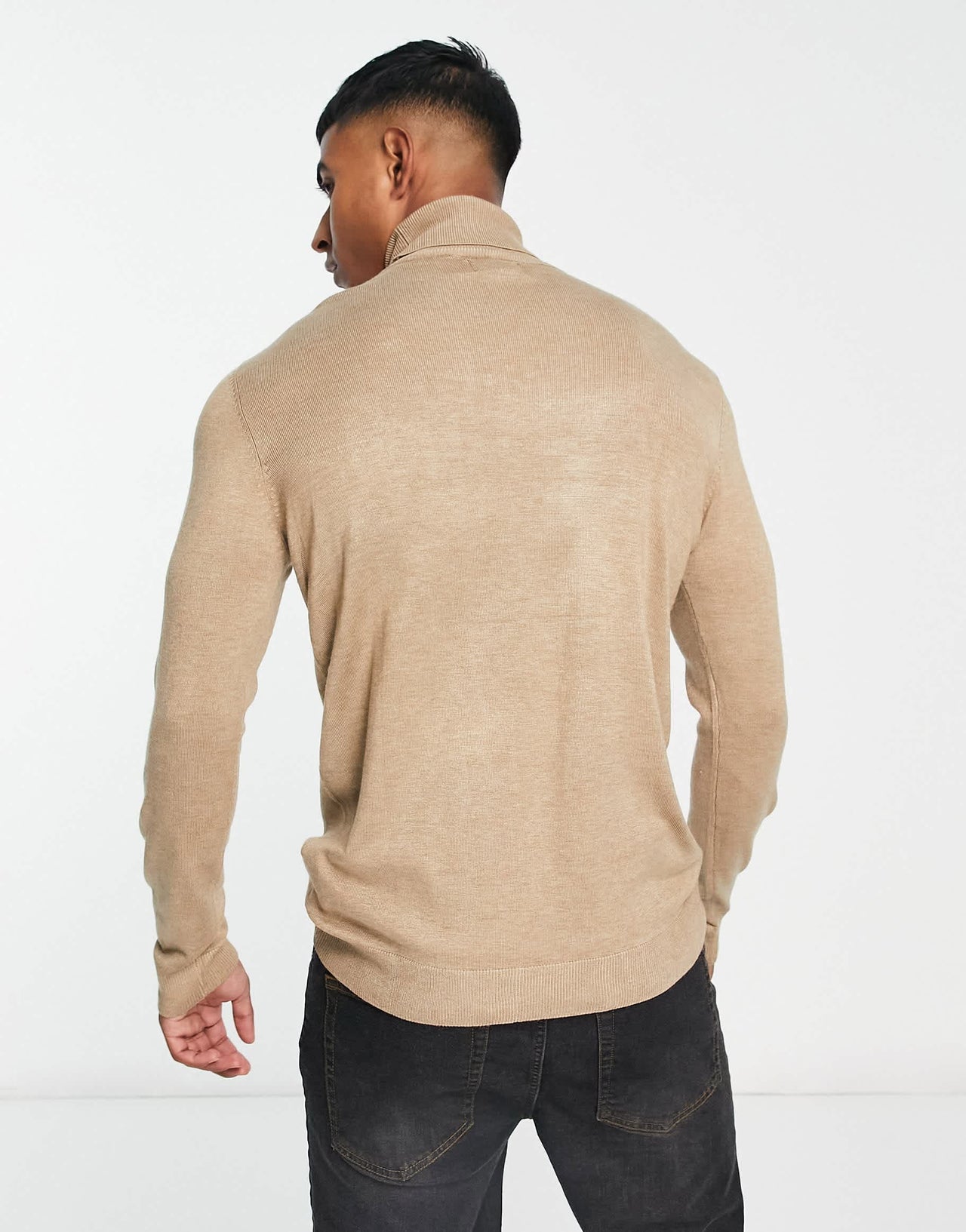 Pull&Bear roll neck jumper in beige