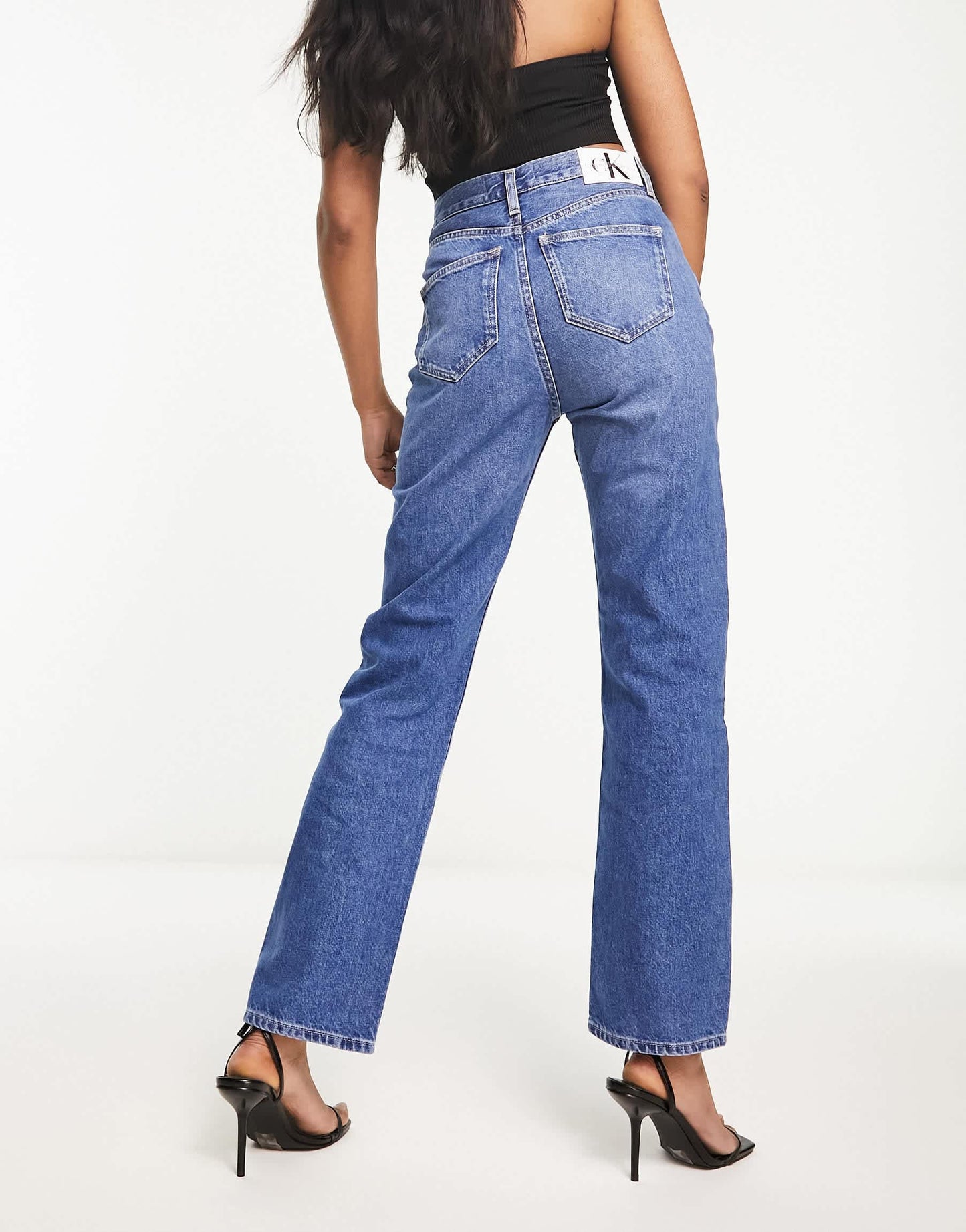 Calvin Klein Jeans high rise straight leg jeans in dark wash