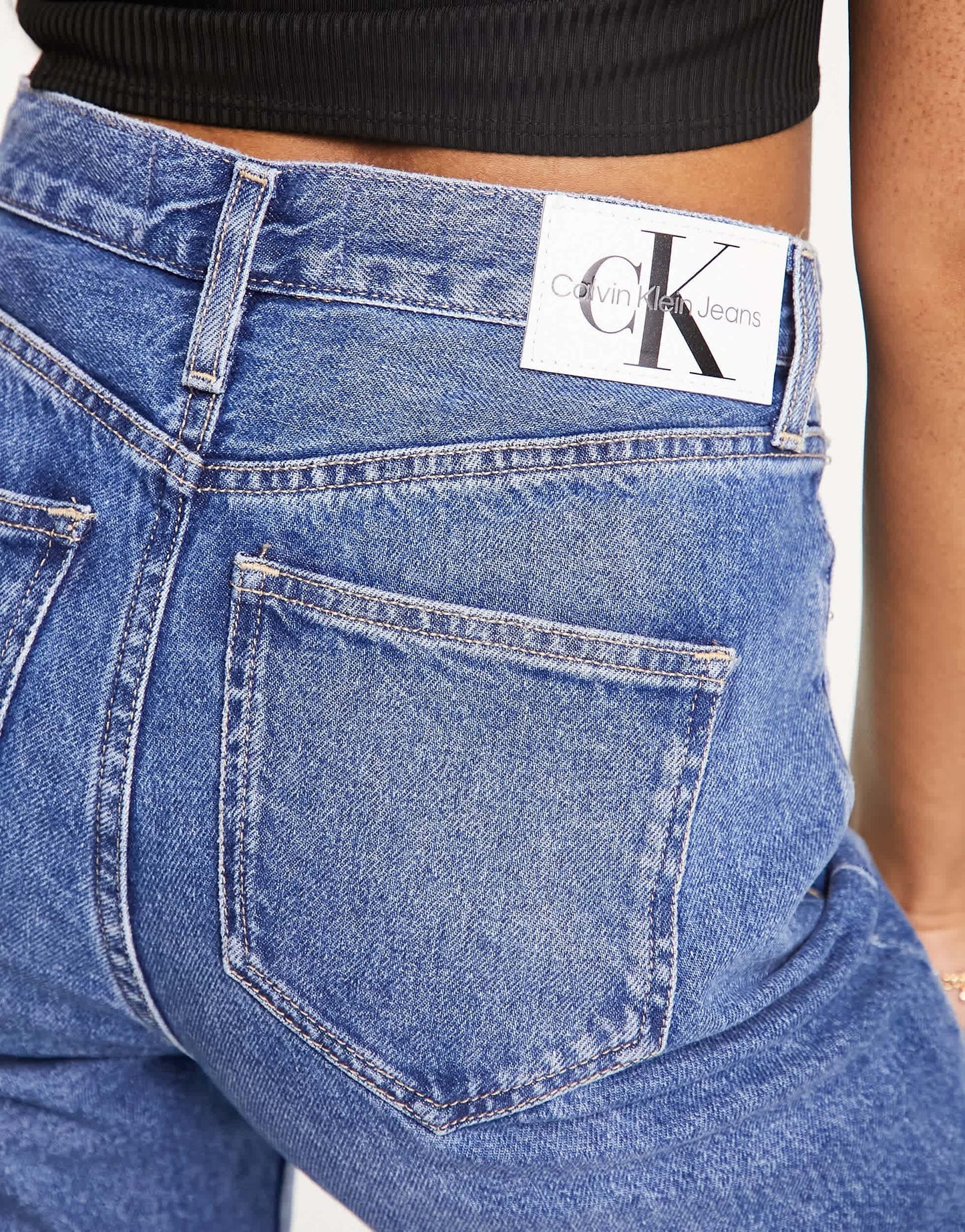 Calvin Klein Jeans high rise straight leg jeans in dark wash