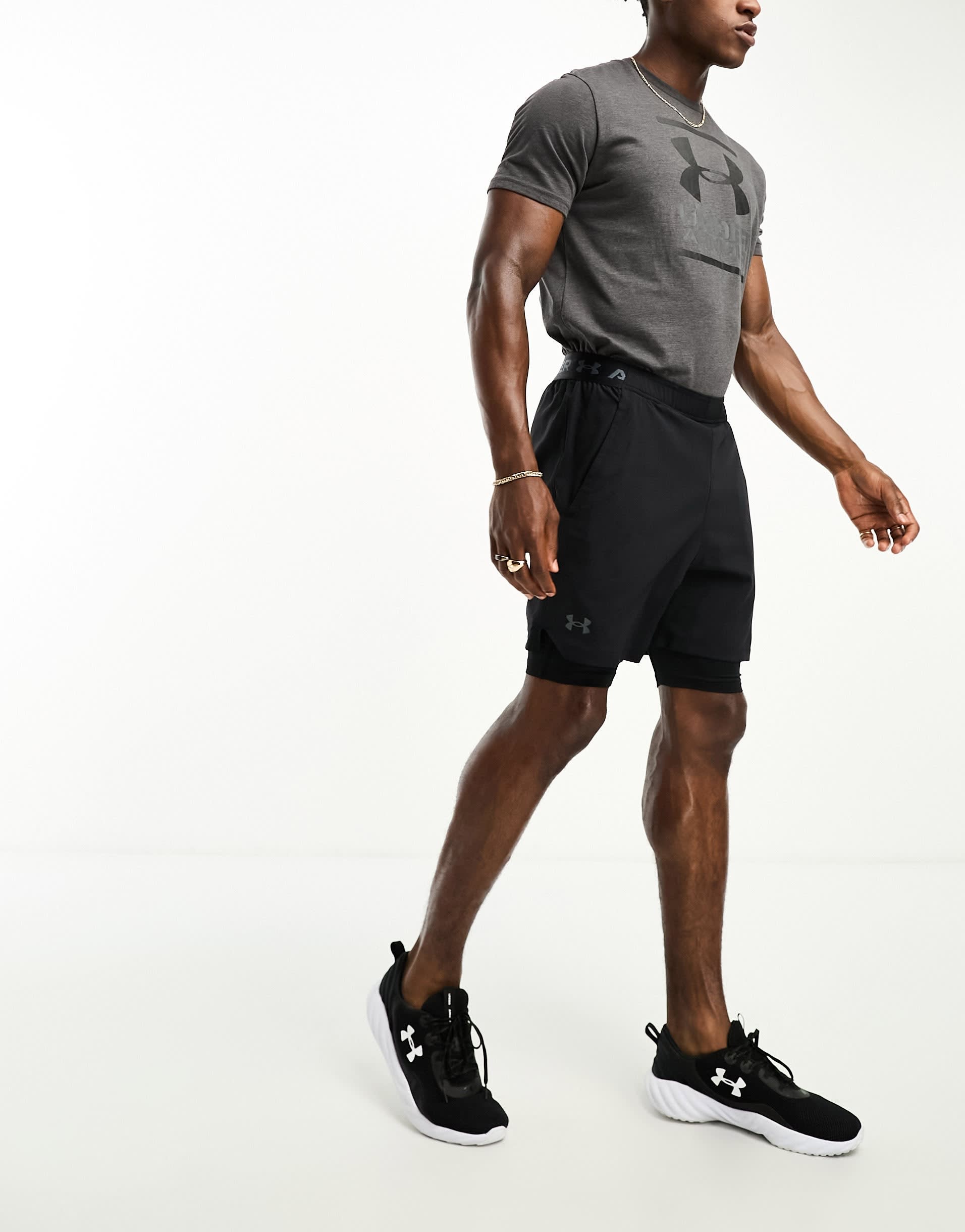 Under Armour Vanish woven 2in1 shorts in black