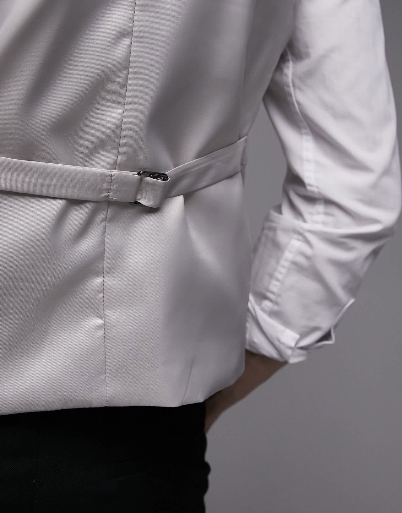 Topman slim linen blend waistcoat in stone