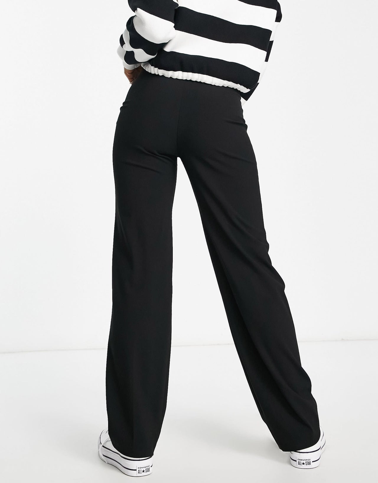 Pull&Bear slouchy dad trouser in black