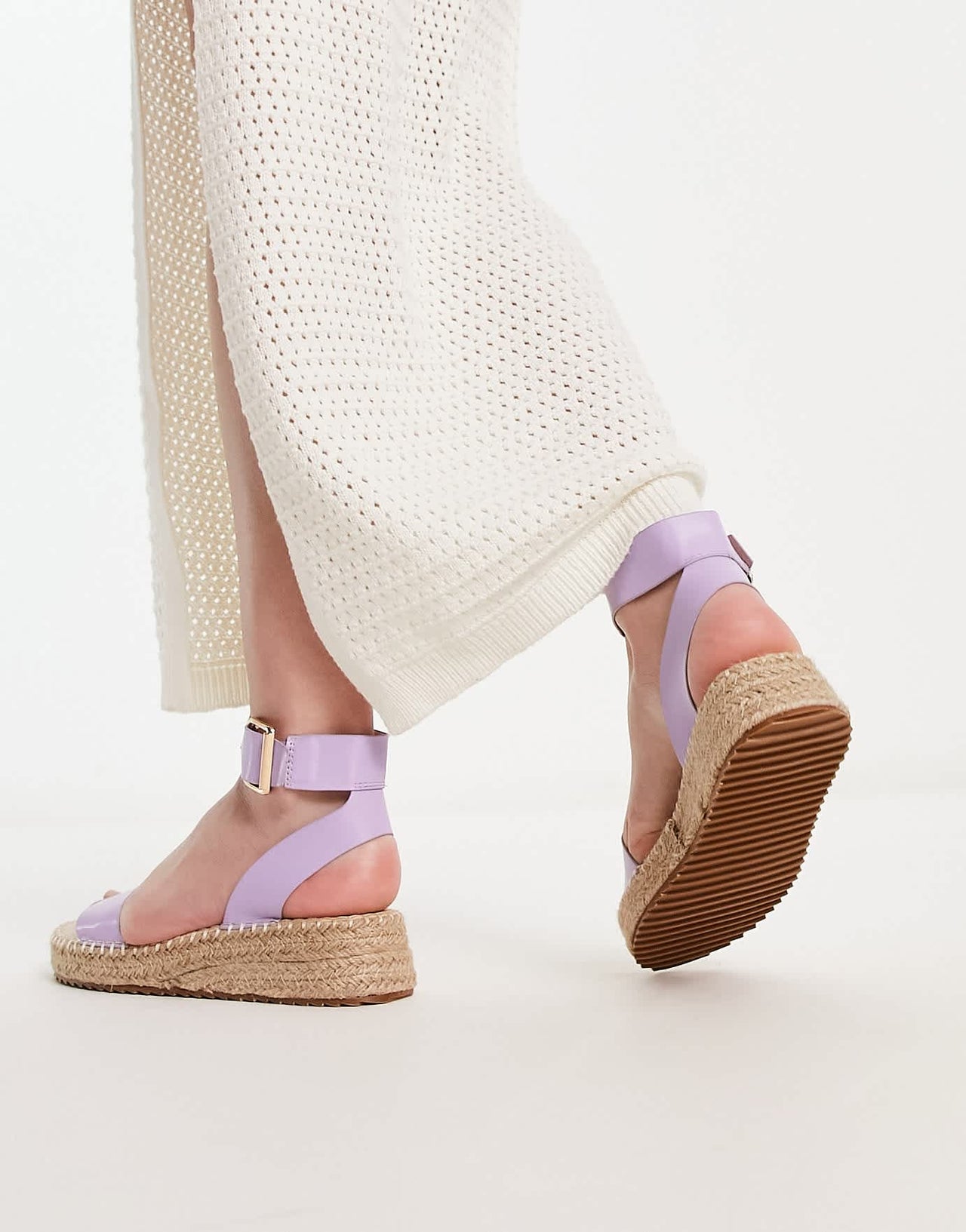 RAID Wide Fit Alice flatform espadrilles in lilac