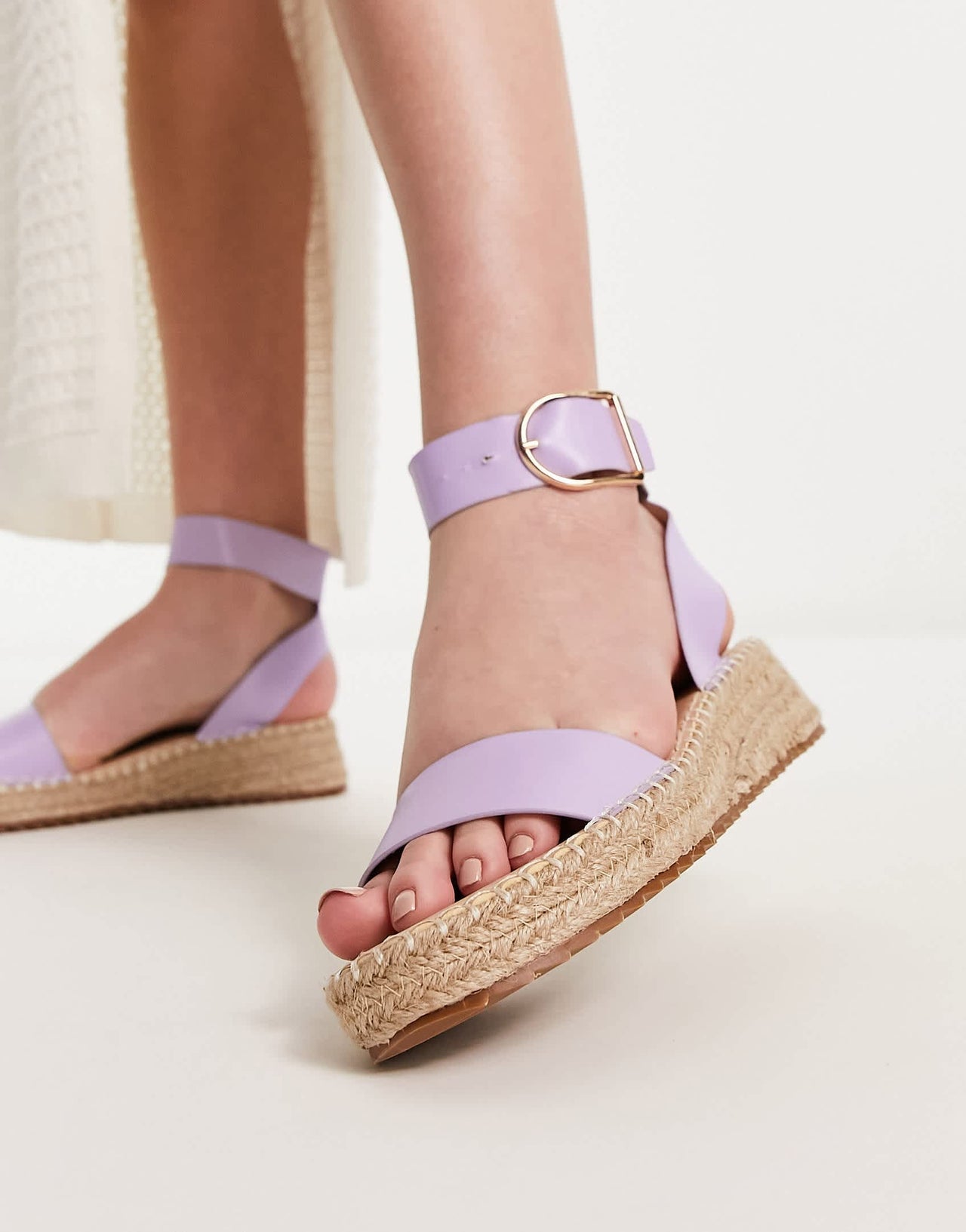 RAID Wide Fit Alice flatform espadrilles in lilac
