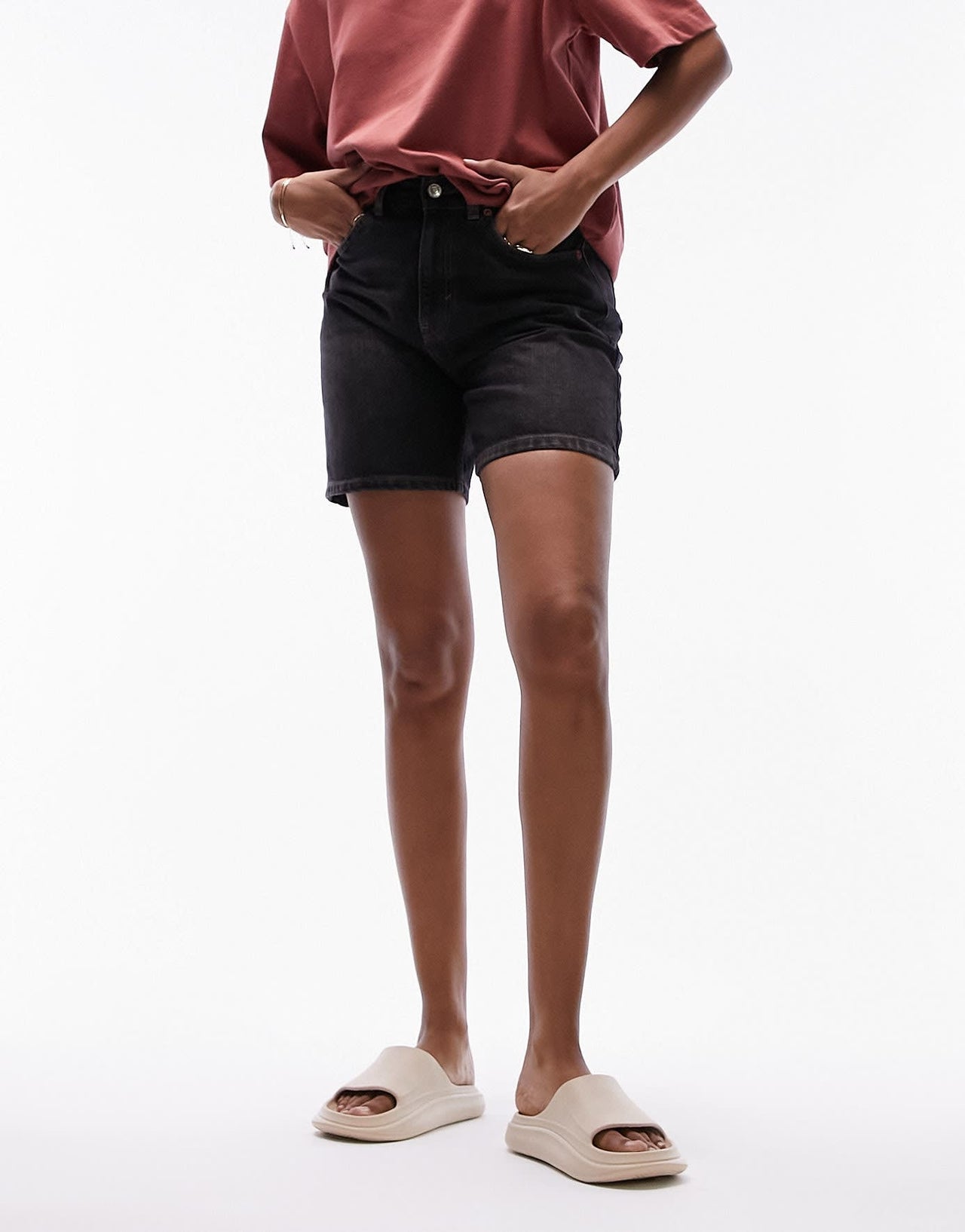 Topshop Pearl slider in taupe