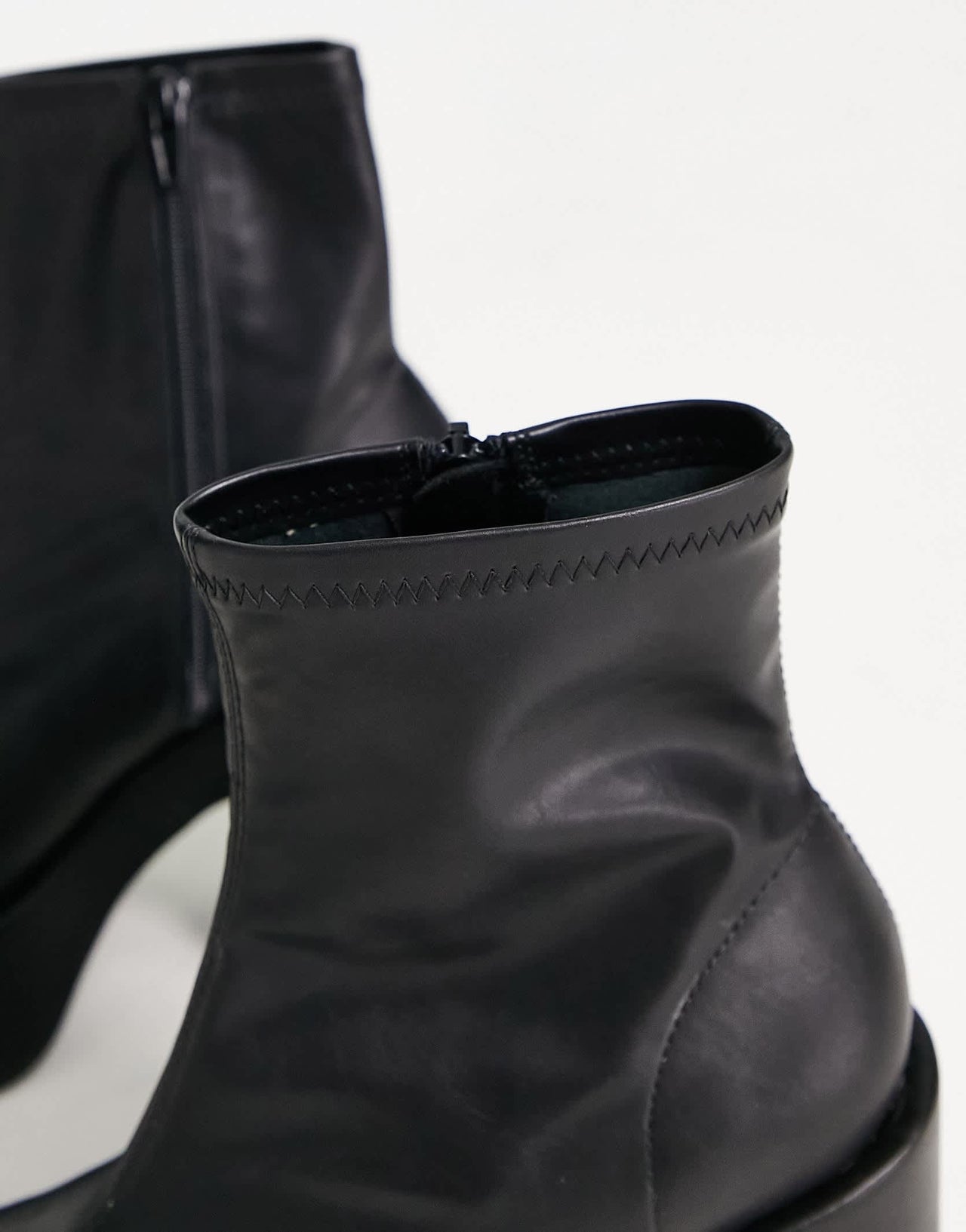 Pull&Bear faux leather platform boot in black