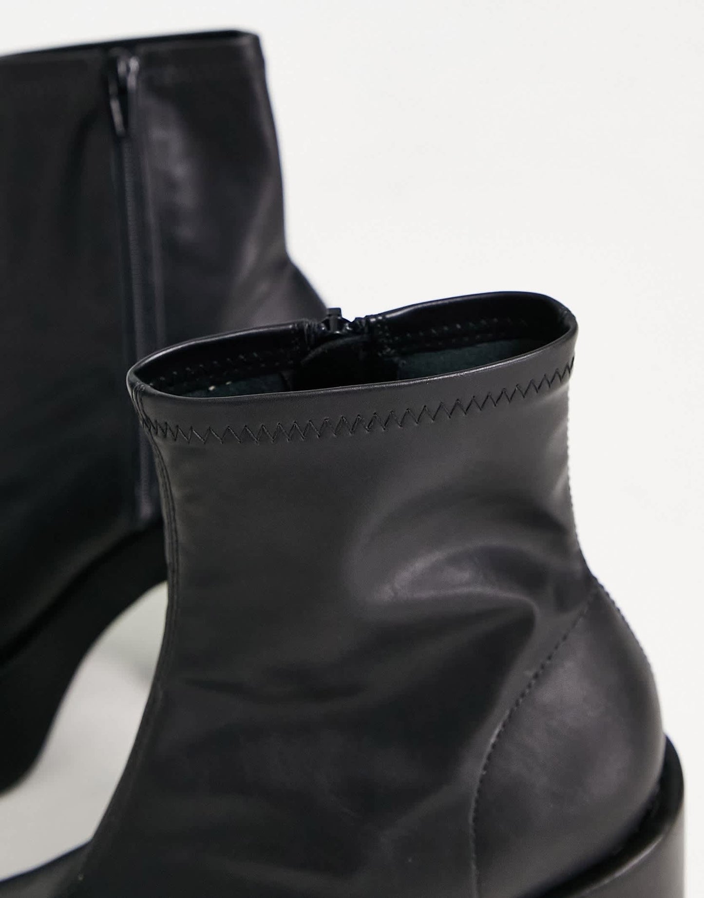 Pull&Bear faux leather platform boot in black