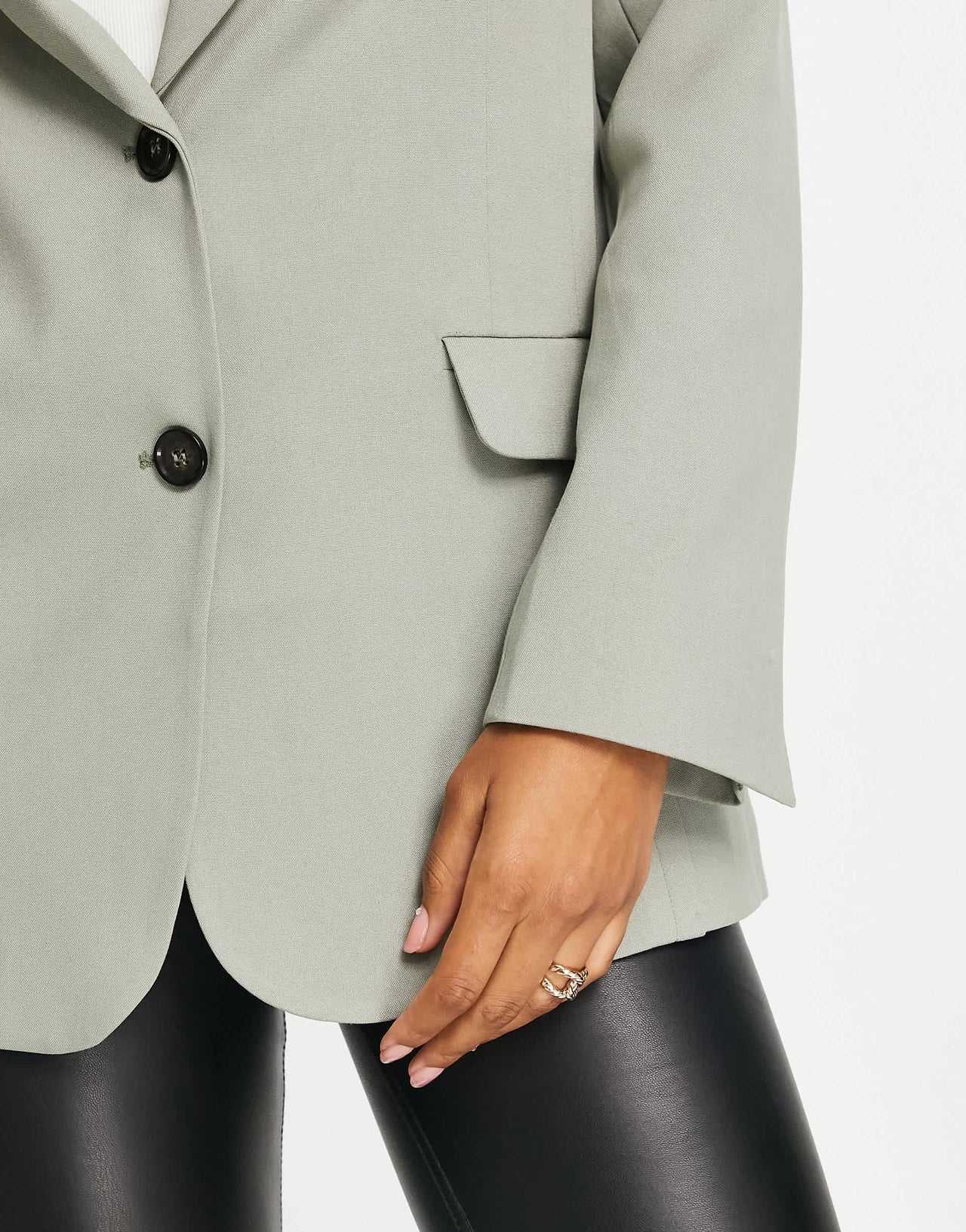 Pull&Bear oversized blazer in khaki