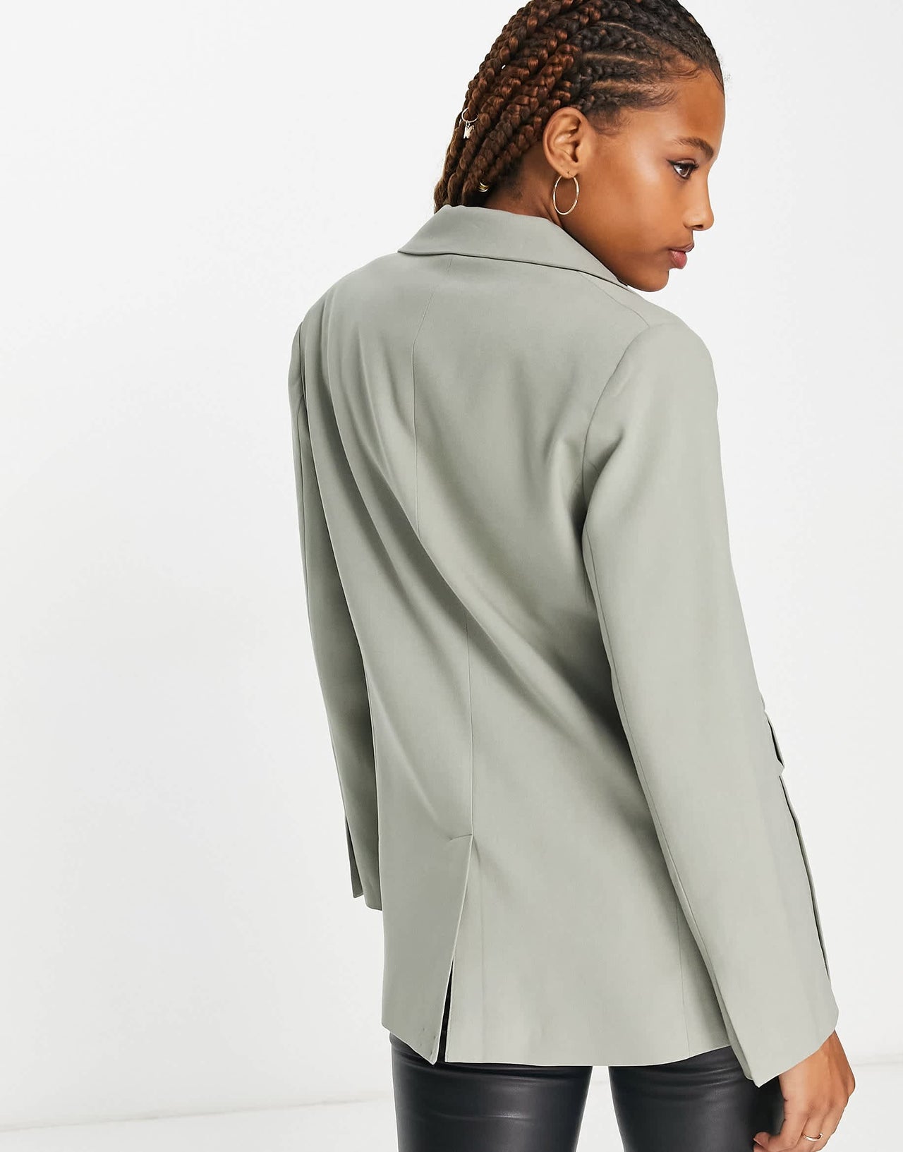 Pull&Bear oversized blazer in khaki