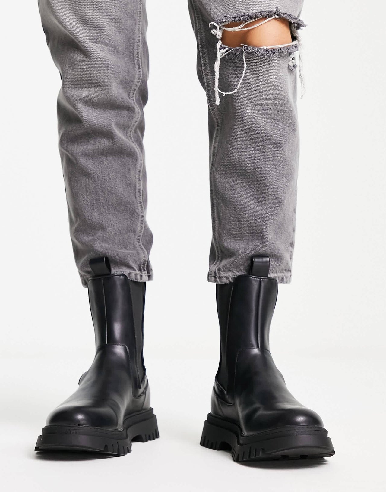 Pull&Bear high chunky tech boots in black