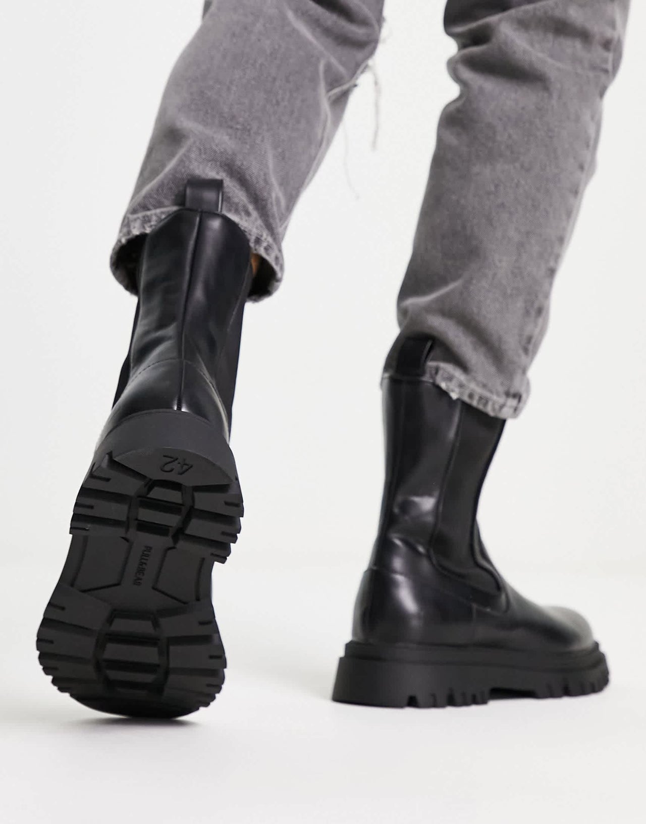 Pull&Bear high chunky tech boots in black