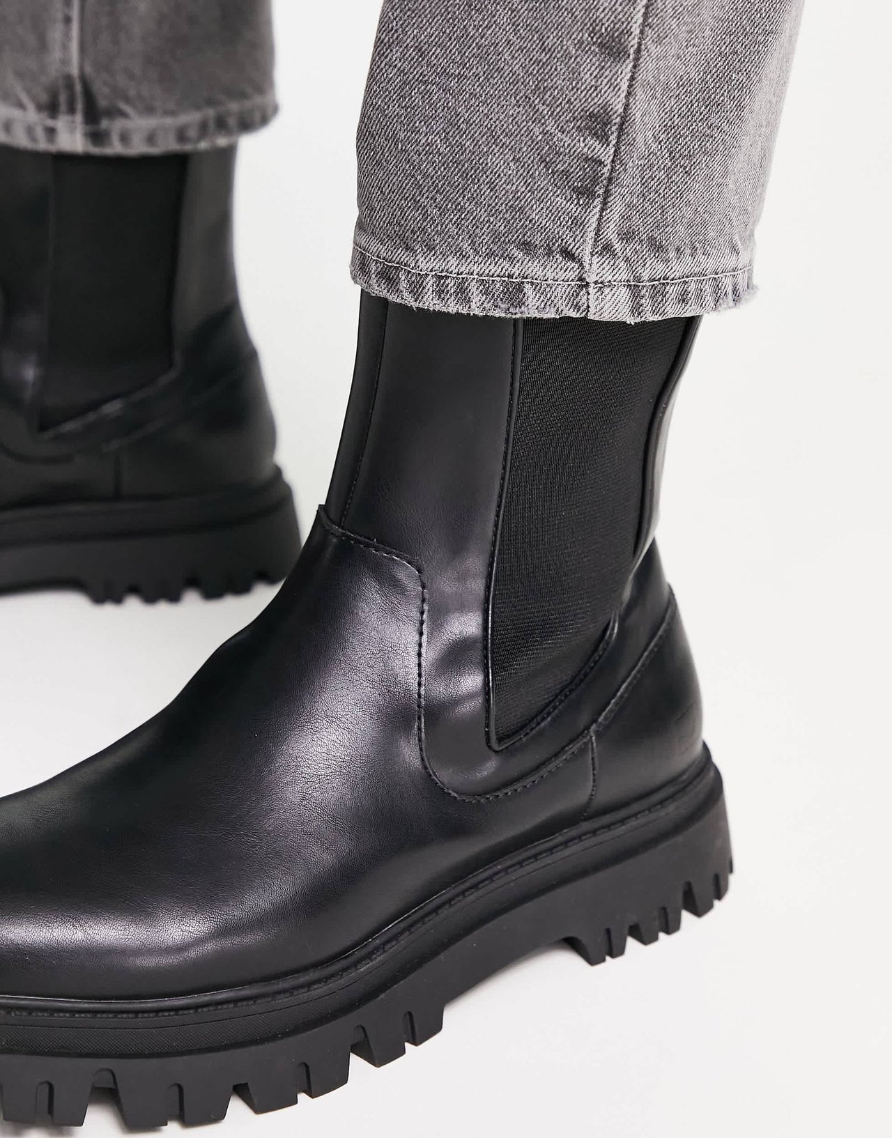 Pull&Bear high chunky tech boots in black