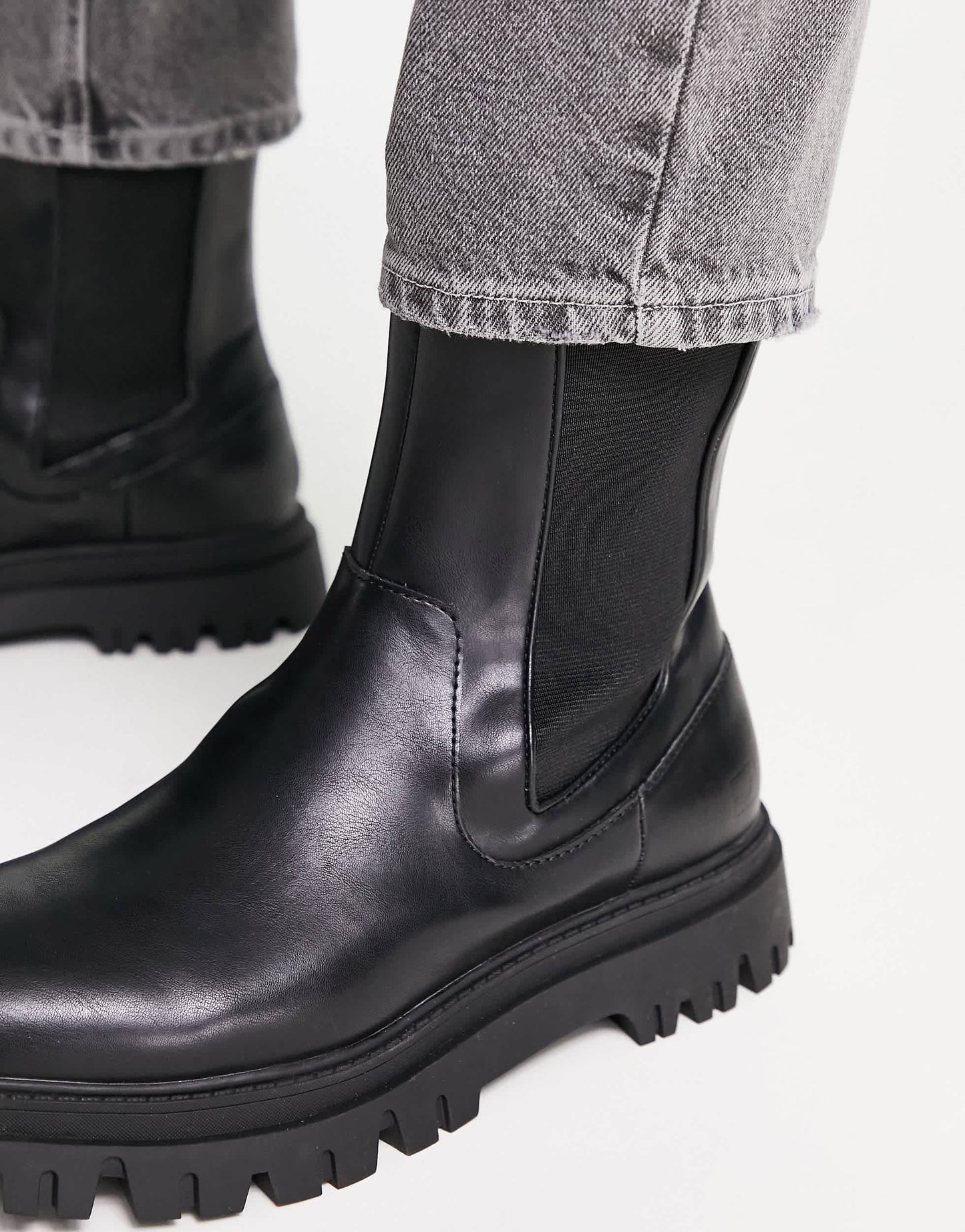 Pull&Bear high chunky tech boots in black
