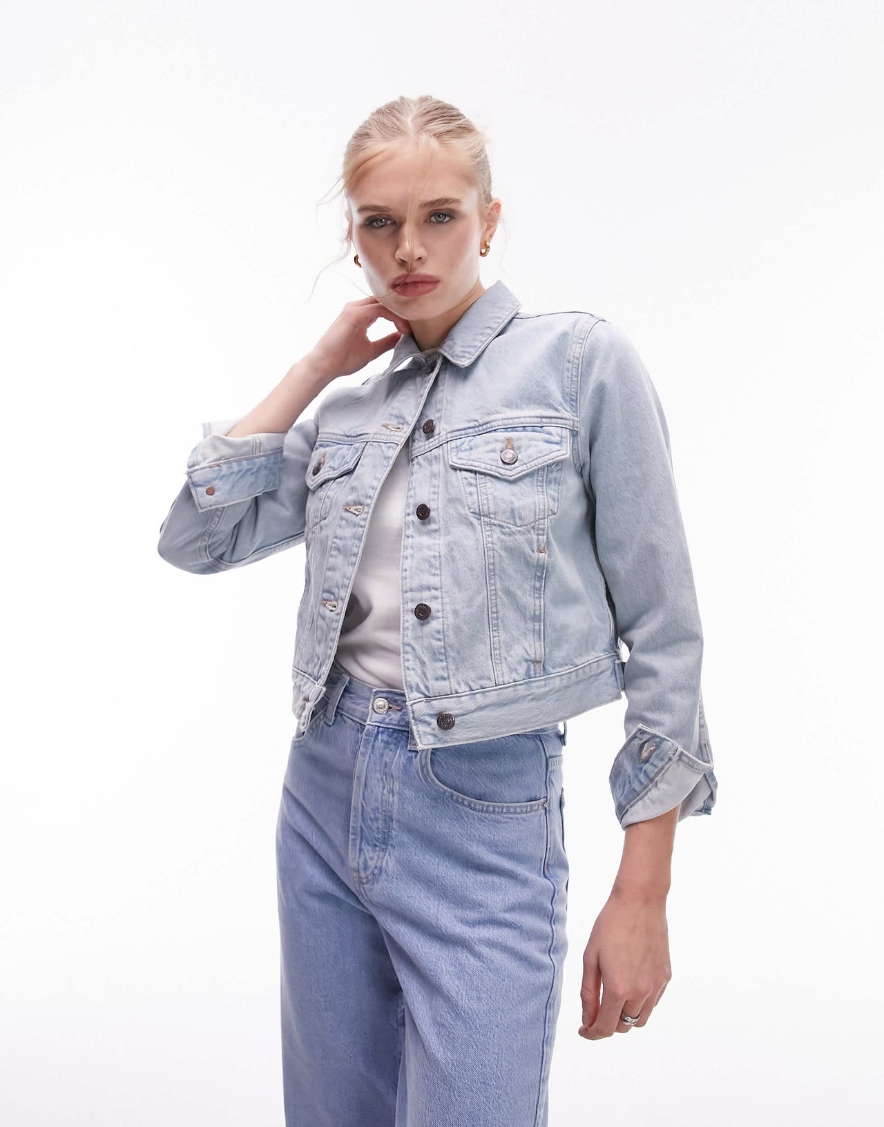Topshop denim Tilda jacket in bleach