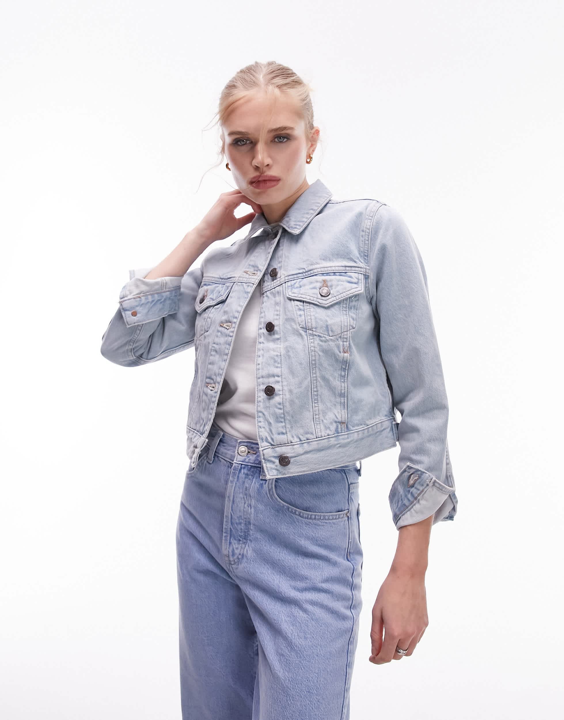 Topshop denim Tilda jacket in bleach