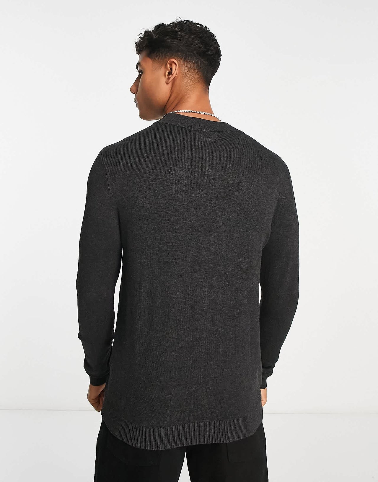 Pull&Bear mock neck jumper in grey