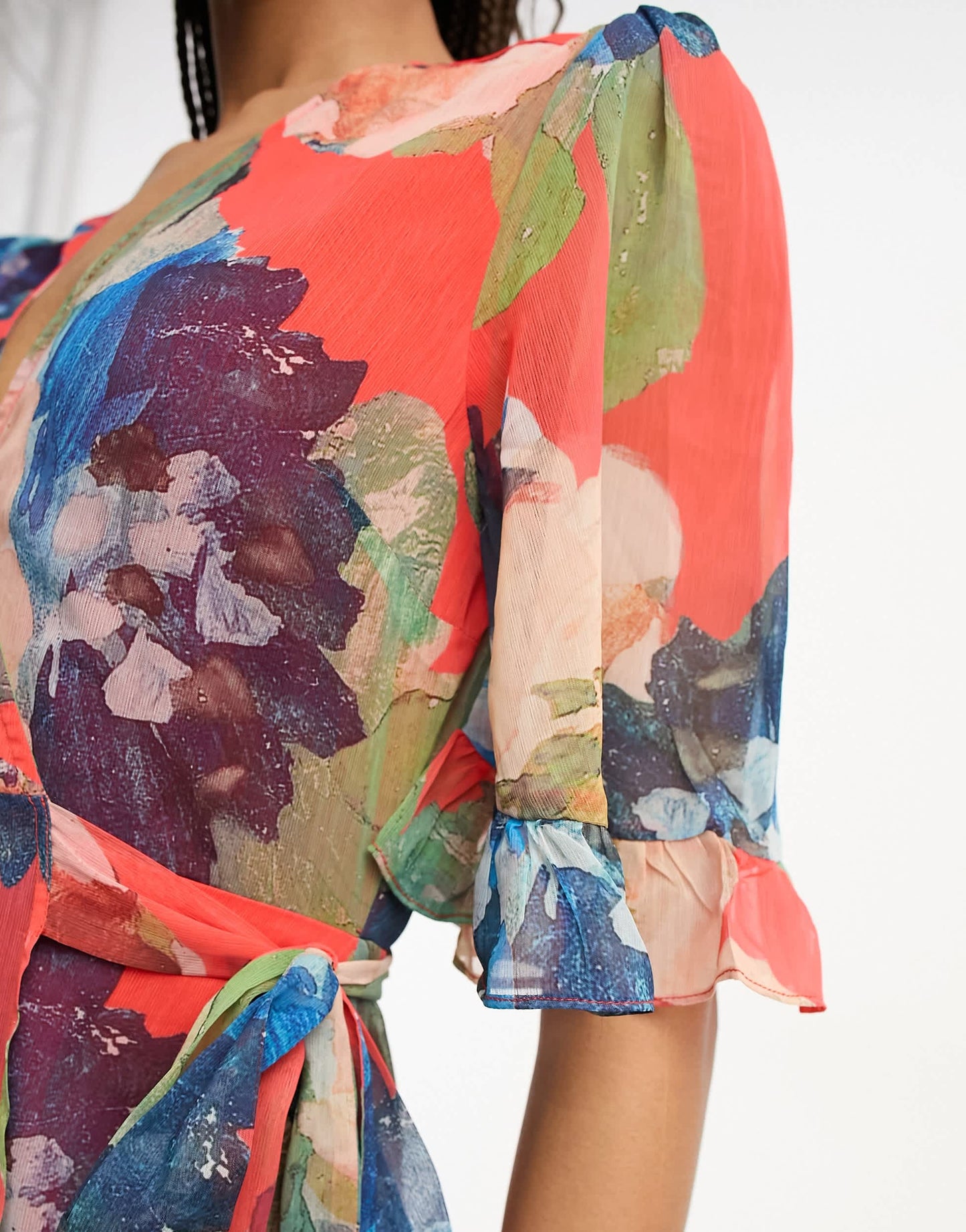 Hope & Ivy wrap floral midaxi dress in mixed floral