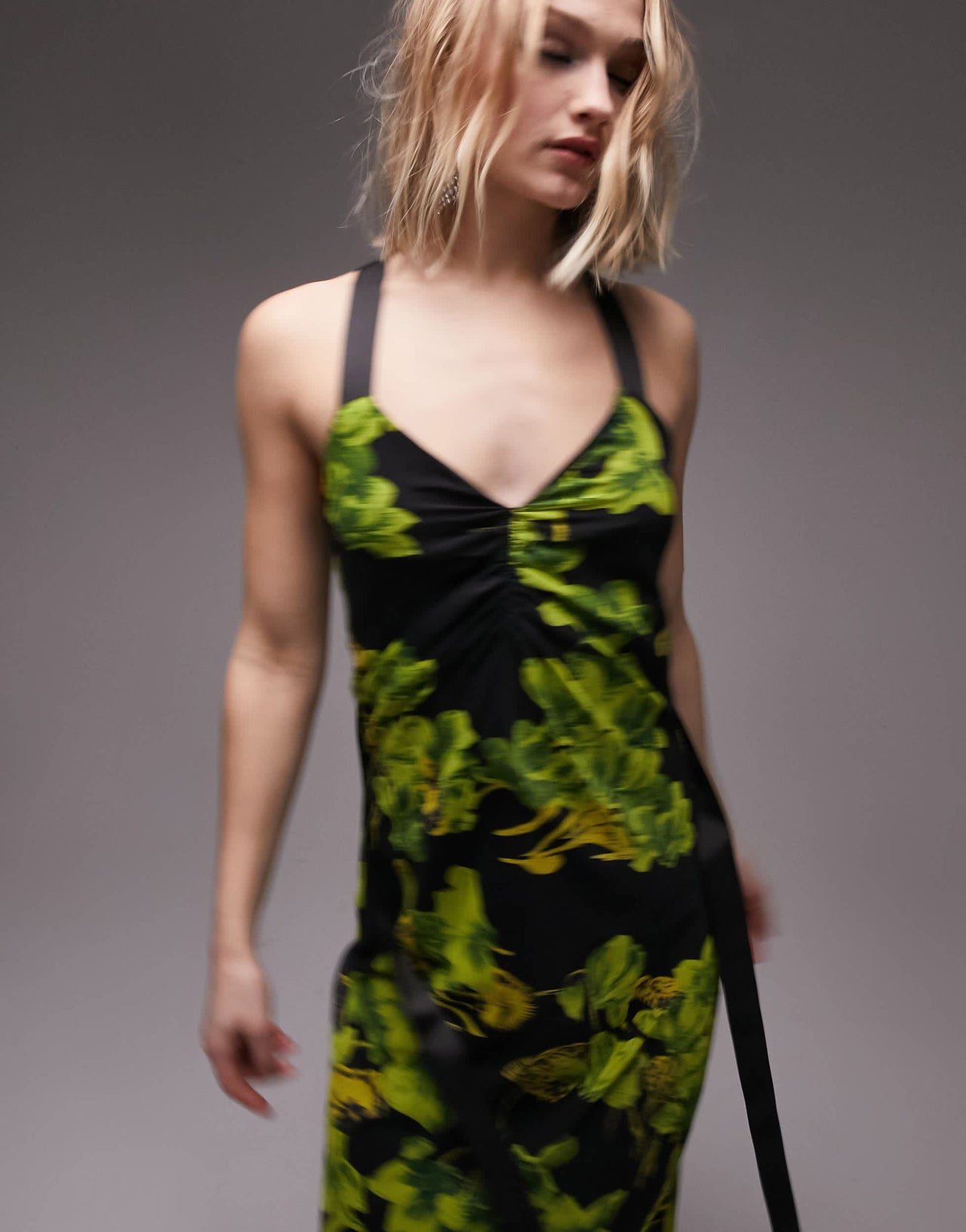 Topshop floral print cami midi dress in multi