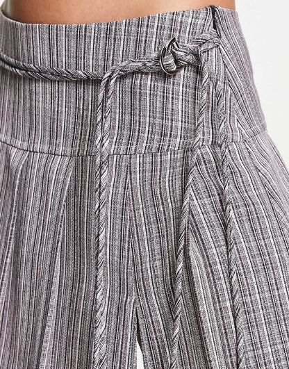 Reclaimed Vintage mini kilt skirt with tie side in check