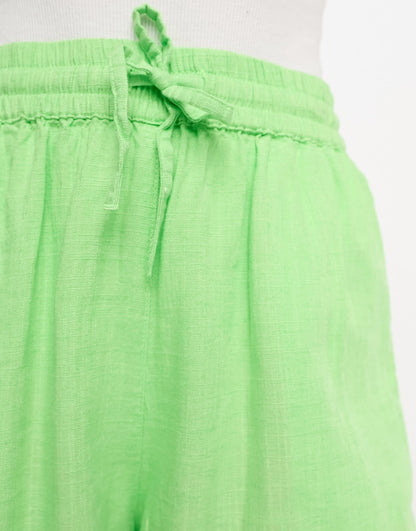 ASOS DESIGN Petite pull on short with linen in apple green