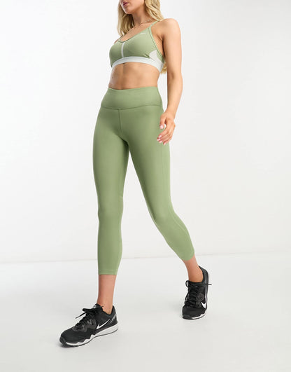 Nike Running Fast Dri-Fit crop leggings in khaki