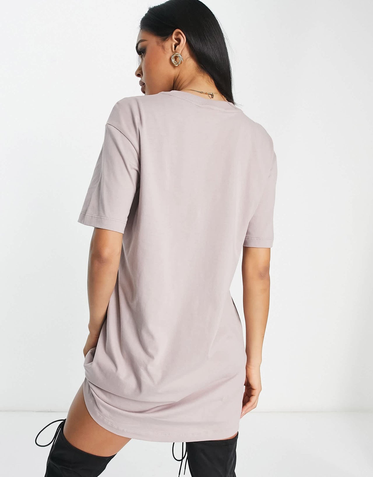 Nike Essential mini swoosh t-shirt dress in taupe