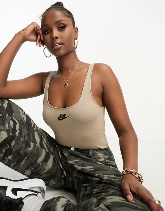 Nike Dance panelled bodysuit in khaki