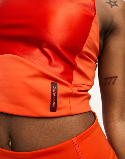 Nike Pro Training Membership crop tank in red