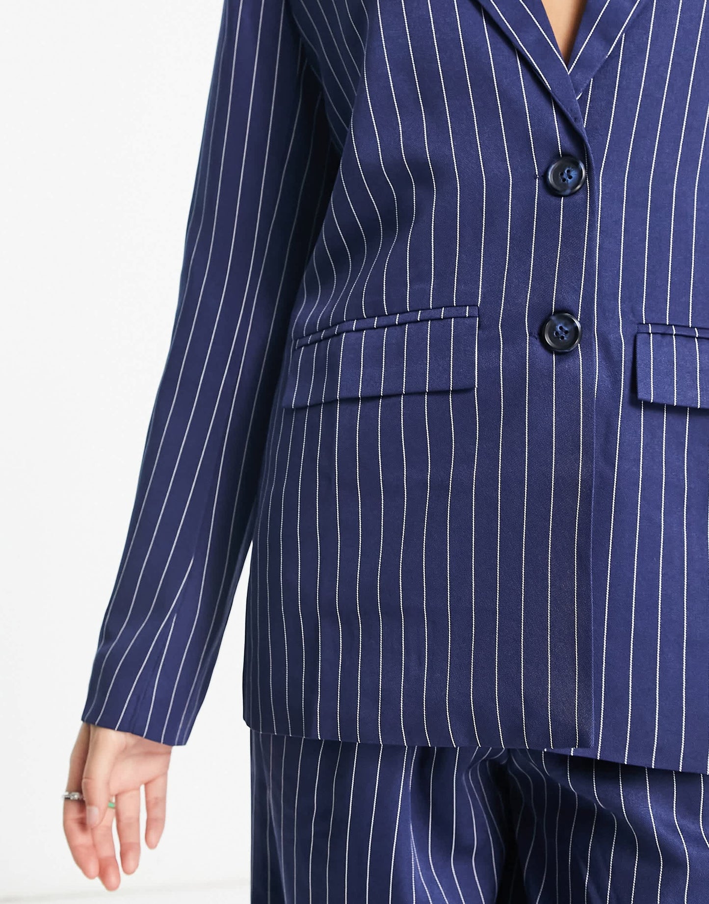 Daisy Street relaxed oversized blazer in blue pinstripe co-ord