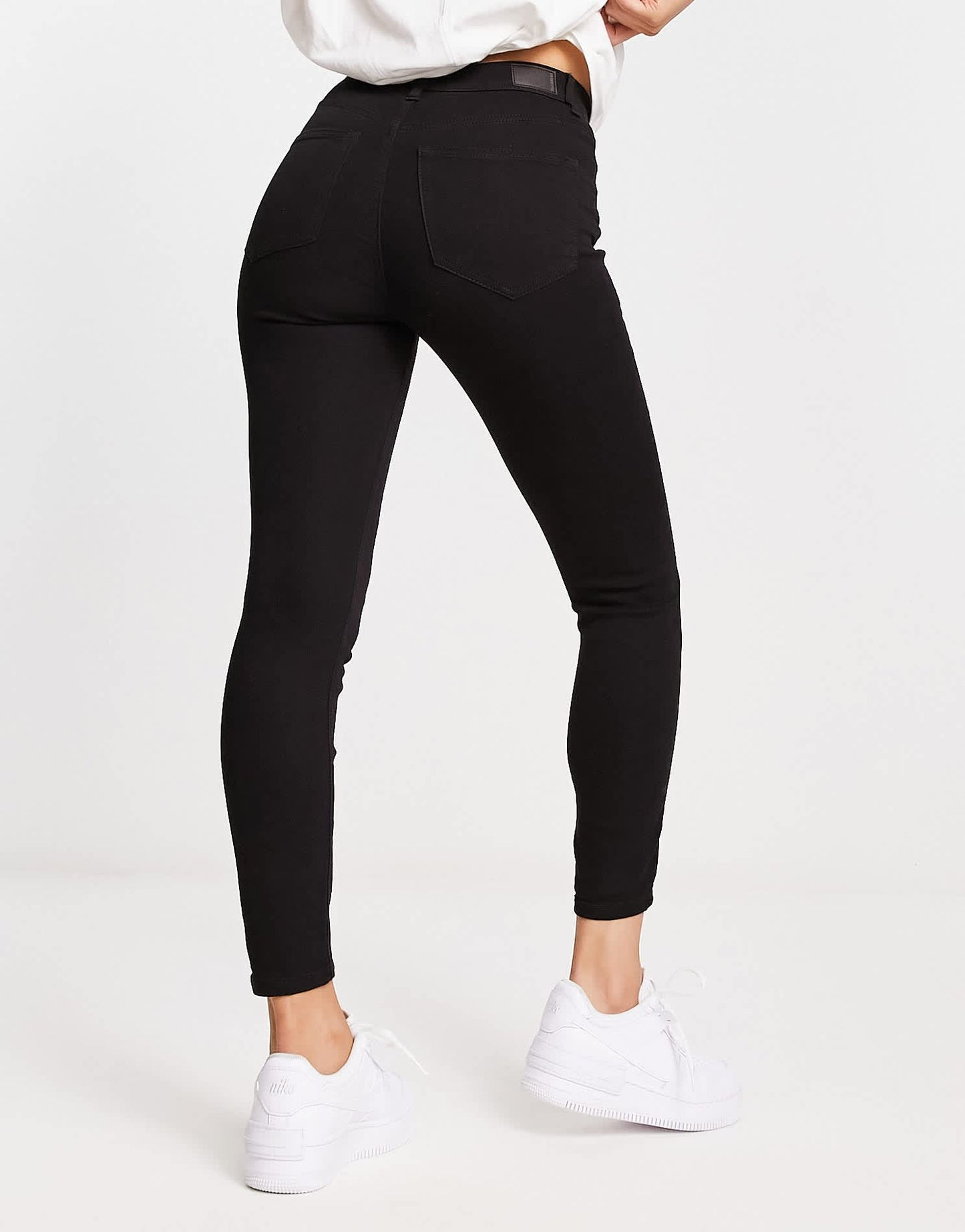 Pull&Bear super skinny high waisted jeans in black