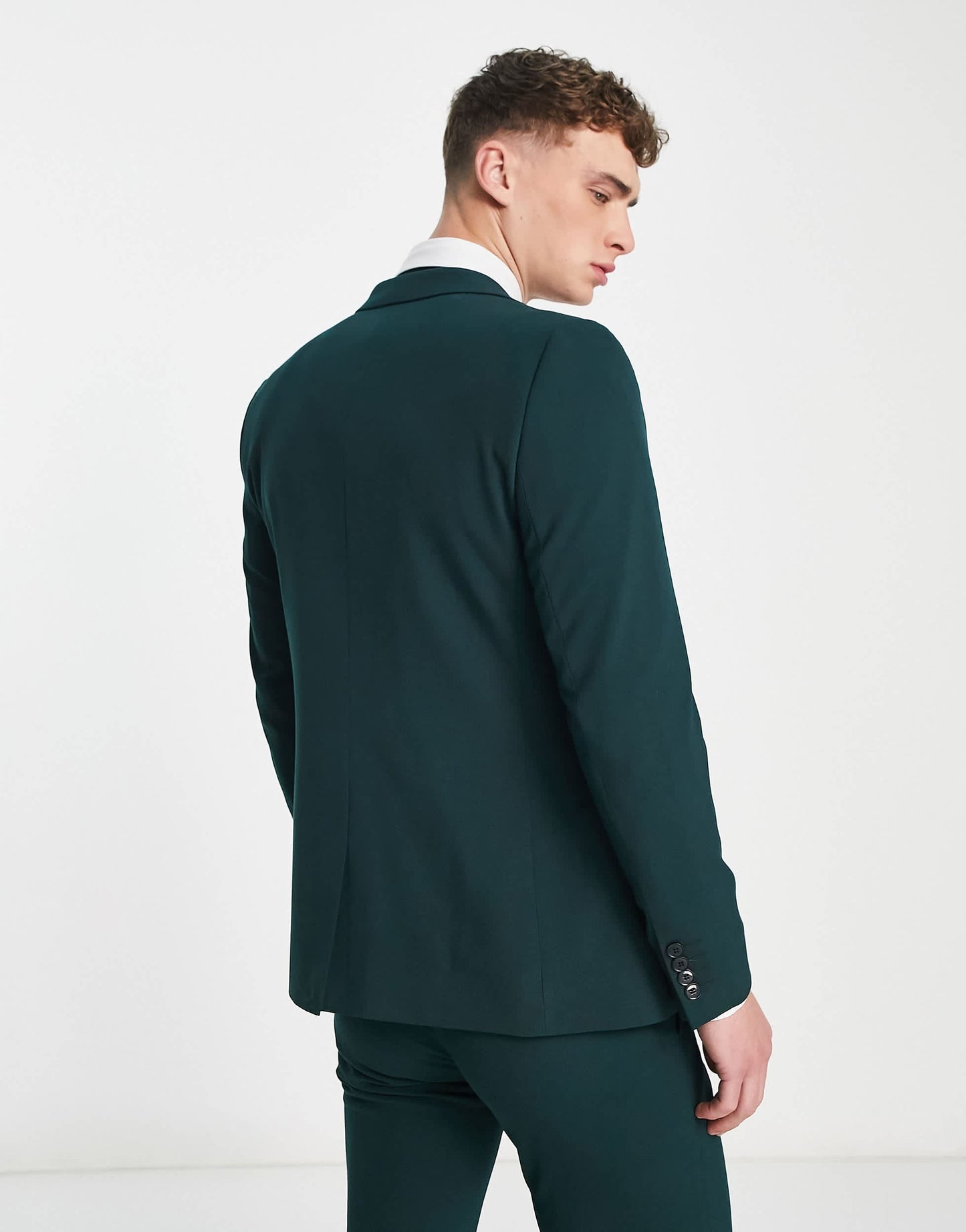 River Island super skinny suit jacket in green