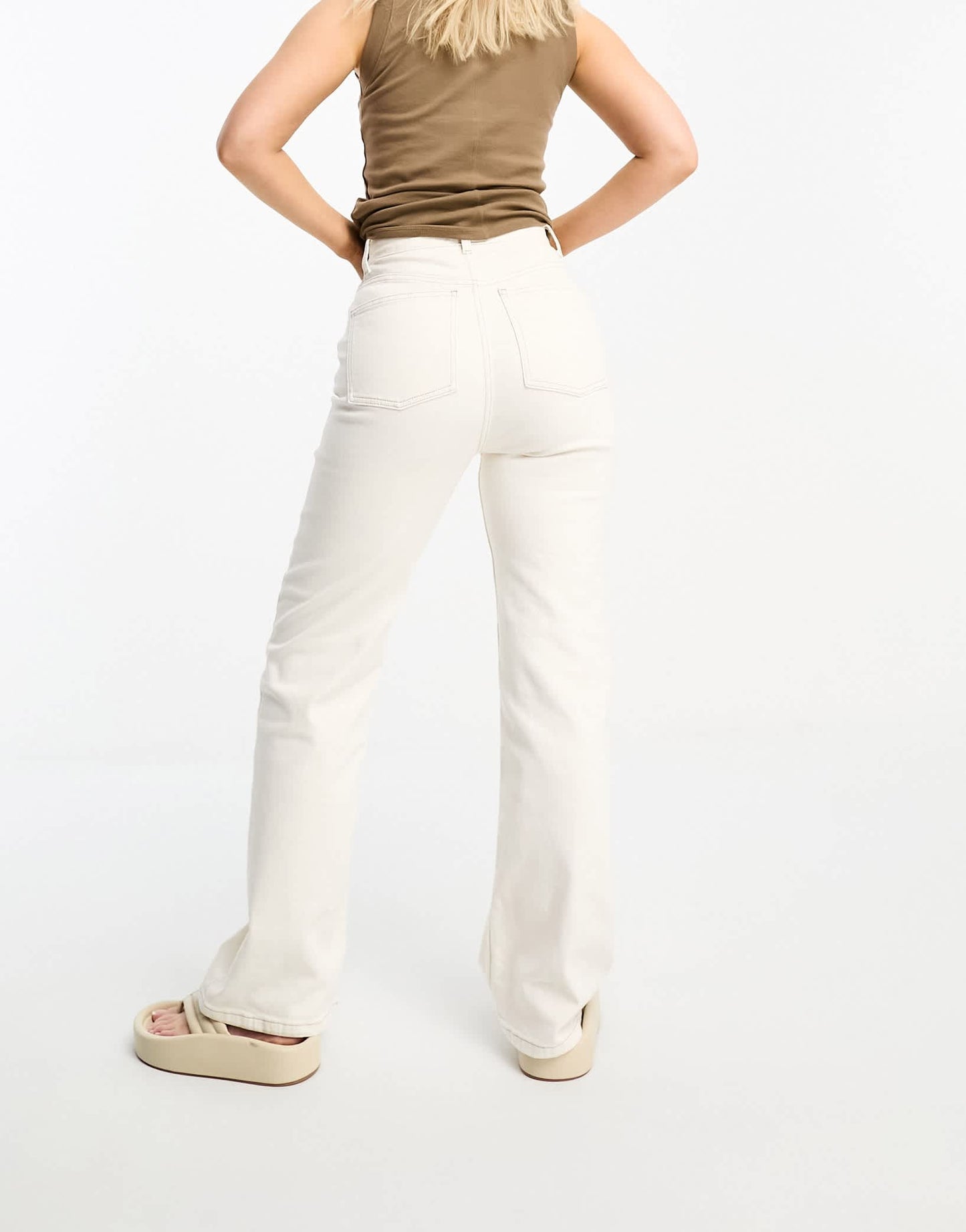 ASOS DESIGN Hourglass comfort stretch straight leg jean in off white